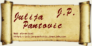 Julija Pantović vizit kartica